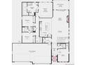 Detailed floor plan showcasing the layout of a two-story home with a four-car garage and study at 3867 Freestone Pt, Castle Rock, CO 80108