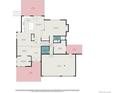 Detailed first-floor floorplan showcasing the layout including kitchen, living room and garage at 8188 S Yukon St, Littleton, CO 80128