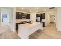 Modern kitchen with stainless steel appliances and a large island at 10736 Snowdon St, Parker, CO 80134