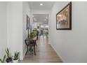 View through entryway to the living room and kitchen at 697 N Bersshine Ct, Watkins, CO 80137