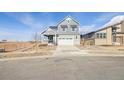 Two-story house with gray siding, stone accents, and a two-car garage at 24955 E 41St Ave, Aurora, CO 80019