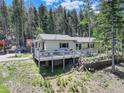 Beautiful home with a spacious deck, perfect for enjoying the surrounding natural beauty and outdoor living at 8340 London Ln, Conifer, CO 80433