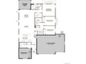 Layout showcasing a three-car garage, spacious living area, owner's suite, and four bedrooms at 7067 E 126Th Pl, Thornton, CO 80602