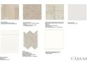 Sample palette with LVP flooring, carpet, tile, kitchen countertops, cabinets, backsplash, and solid surface samples at 14857 Arbor W Blvd, Thornton, CO 80602