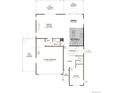 Detailed first-floor plan featuring a 2-car garage, study, kitchen, dining, and great room layout at 445 S Salida St, Aurora, CO 80017