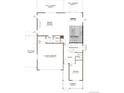Detailed first-floor layout with open-concept kitchen, dining, great room, and a two car garage at 190 Lark Sparrow Way, Bennett, CO 80102