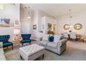 Cozy living room featuring stylish seating, neutral carpet, and plenty of natural light at 23110 York Ave, Parker, CO 80138