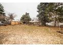 Spacious backyard with mature trees and falling leaves at 4263 S Elati St, Englewood, CO 80110