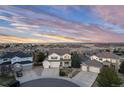 Beautiful aerial view of the home showing neighborhood and surrounding landscape at 7360 Almandine Ct, Castle Rock, CO 80108