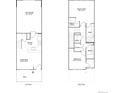 Two-story floor plan featuring 2 bedrooms, 2 baths, and a 1-car garage at 9022 Gladiola Way # C, Arvada, CO 80005