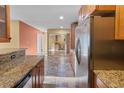 View of kitchen with granite counters and stainless steel appliances at 1150 Golden Cir # 201, Golden, CO 80401