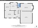 Detailed floorplan of the home's first floor showing the layout of the living spaces, kitchen, and garage at 11427 Brownstone Dr, Parker, CO 80138