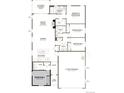 Detailed floor plan showcasing a spacious layout with four bedrooms, two bathrooms, kitchen, and 2-car garage at 1281 Rock Cliff Ave, Erie, CO 80516