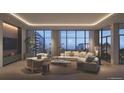 Bright living room with floor-to-ceiling windows and comfortable seating arrangement with a plush sofa at 185 N Steele St # 204, Denver, CO 80206