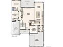 Main level floor plan featuring open layout with kitchen, dining, living, and garage access at 1840 Morgan Dr, Erie, CO 80516
