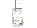 Detailed first floor plan showcasing the kitchen, study, and two car garage at 21034 E 63Rd Dr, Aurora, CO 80019