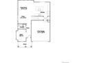 First floor floor plan for new home construction showing kitchen, living room, study, and garage at 7347 S Yank Ct, Littleton, CO 80123