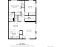 Layout of the property with measurements of the primary bedroom, living room, kitchen, and baths at 5335 Pecos Way # 4, Denver, CO 80221