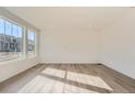 Bright living room with hardwood floors and large windows allowing lots of natural light at 728 N Clubview St, Watkins, CO 80137