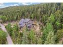 Secluded mountain home surrounded by lush green forest, offering privacy and a nature escape at 1758 Sinton Rd, Evergreen, CO 80439
