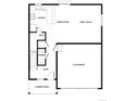 Layout of the home's first floor featuring the foyer, powder room, kitchen, dining room, and two-car garage at 48275 Shetland Dr, Bennett, CO 80102