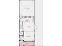 First floor floorplan featuring the 2 car garage, great room, kitchen, and entry way at 3297 N Duquesne Way, Aurora, CO 80019