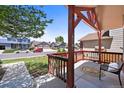 View from the cozy front porch overlooking the street and showcasing the neighborhood at 5554 S Ward Way, Littleton, CO 80127