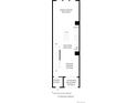 Floor plan highlighting the great room, kitchen, dining area, powder room, and covered balcony on the home's second level at 20578 E 63Rd Ave, Aurora, CO 80019