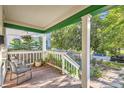 Inviting covered porch area with seating, ideal for enjoying the outdoors and neighborhood views at 1612 N High St, Denver, CO 80218