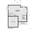 Floor plan displaying the lower level with an unfinished basement area, utility room and porch above at 1341 Loraine N Cir, Lafayette, CO 80026