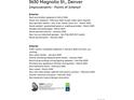 List of improvements on the home at 3630 Magnolia Street, Denver, Colorado at 3630 Magnolia St, Denver, CO 80207