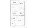 Layout of first floor includes 2-bay garage, foyer, kitchen and great room at 6729 Juniper Dr, Thornton, CO 80602