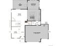 Floor plan showcasing the home's layout, including the kitchen, sunroom, and garage at 3966 N Irvington St, Aurora, CO 80019