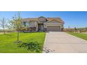 Attractive single Gathering home with large front yard, a big driveway and attached garage at 42073 Colonial Trl, Elizabeth, CO 80107