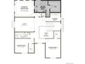 Second floor plan featuring primary bedroom, deluxe primary bath, loft, laundry, and two additional bedrooms at 730 Lawson Dr, Elizabeth, CO 80107
