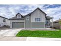 Charming two-story home featuring board and batten siding and a well-maintained lawn at 788 Alumroot St, Castle Rock, CO 80104
