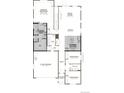 Detailed first floor plan showcasing a gourmet kitchen, spacious bedrooms, and a two-car garage at 24738 E 40Th Ave, Aurora, CO 80019