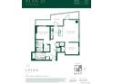 Detailed two-bedroom floor plan highlighting the layout of the primary bedroom, living, and dining area at 525 18Th St # 3209, Denver, CO 80202