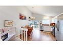 Bright dining area with modern appliances, ample counter space, and stainless-steel sink at 464 Chiswick Cir, Highlands Ranch, CO 80126