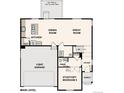 Main level floor plan showcasing kitchen, dining, and great room at 5718 Ranch St, Mead, CO 80504