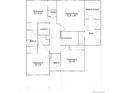 Upstairs floor plan featuring an owner's suite, three bedrooms, two bathrooms, and a laundry room at 14513 Hudson Way, Thornton, CO 80602