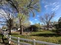 Charming home with large mature trees, fenced yard, and lush green grass at 1129 2Nd Ave, Longmont, CO 80501