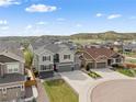 An aerial view of a neighborhood showcasing the home's location in a quiet community at 6827 Leilani Ln, Castle Rock, CO 80108