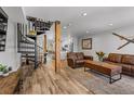 Open floor plan showing the staircase, kitchen, and living room layout at 112 Illinois Gulch Rd # 6, Breckenridge, CO 80424