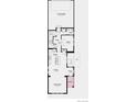 Detailed first-floor plan highlighting the kitchen, dining area, study, and 2-car garage for functional living at 2124 Chambers Rd, Brighton, CO 80601
