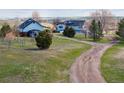 Spacious property featuring a home and a long, winding driveway at 371 Buckskin Ct, Parker, CO 80138