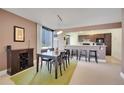 Bright dining room adjacent to kitchen and living room at 1625 Larimer St # 807, Denver, CO 80202