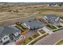 Gorgeous aerial view of the home showcasing the community, landscaping, and surrounding area at 14341 Beebalm Loop, Parker, CO 80134