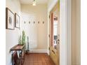 Welcoming entryway featuring terracotta tile flooring, coat hooks, and a stylish cactus arrangement at 461 N Marion St, Denver, CO 80218