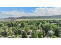Scenic aerial view of neighborhood surrounded by lush trees and mountain views at 11022 Trailrider Pass, Littleton, CO 80127